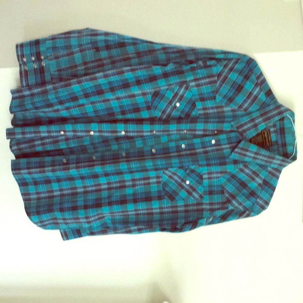 Cowboy shirt by High Noon teal colored.